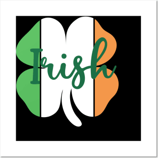 Shamrock with Irish Flag Colors Design for Men, Women, Kids Posters and Art